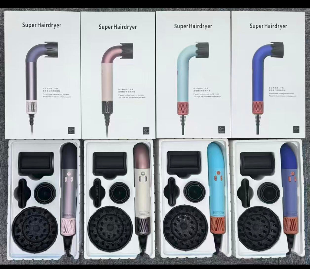 Súper Secador de Pelo Profesional con 4 Cabezales – Potencia y Estilo de Salón en Casa